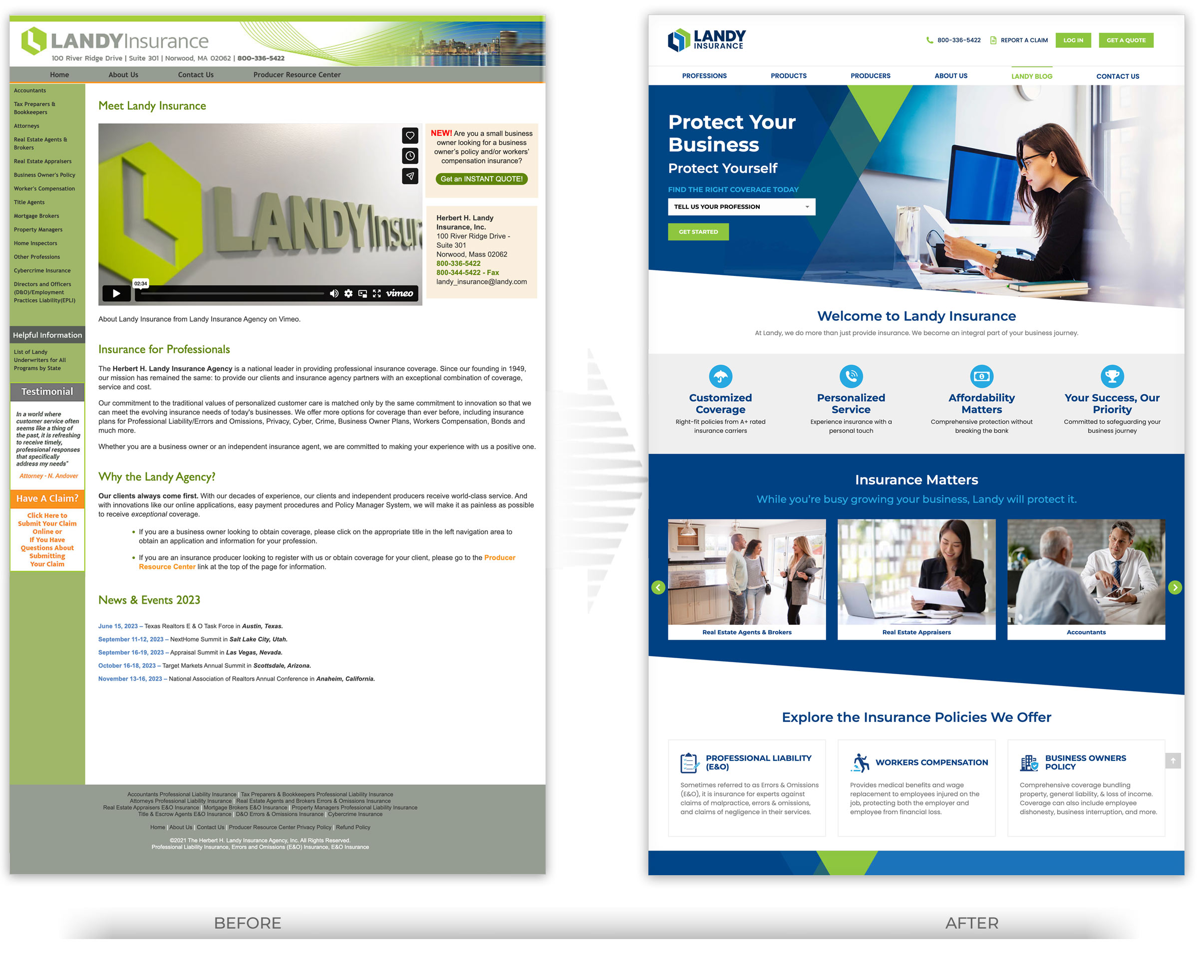 Website Before and After